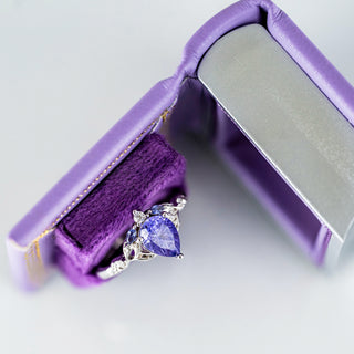 Dawn Court Leather Book Ring Box – Amethyst Light Edition (Small)