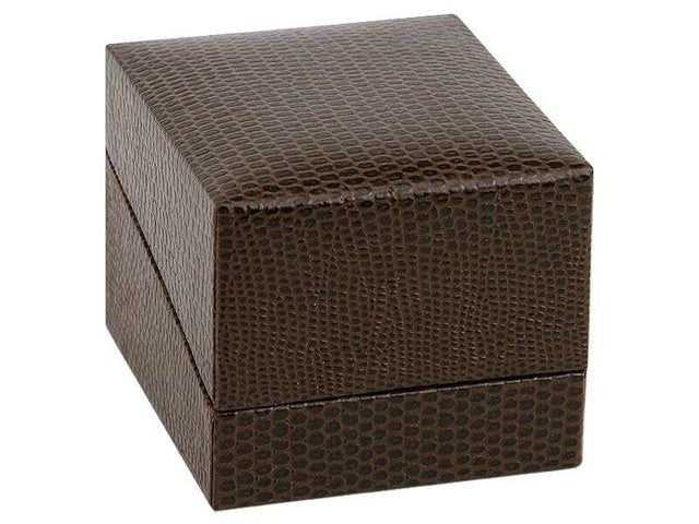 Croco-Effect Ring Box - Brown